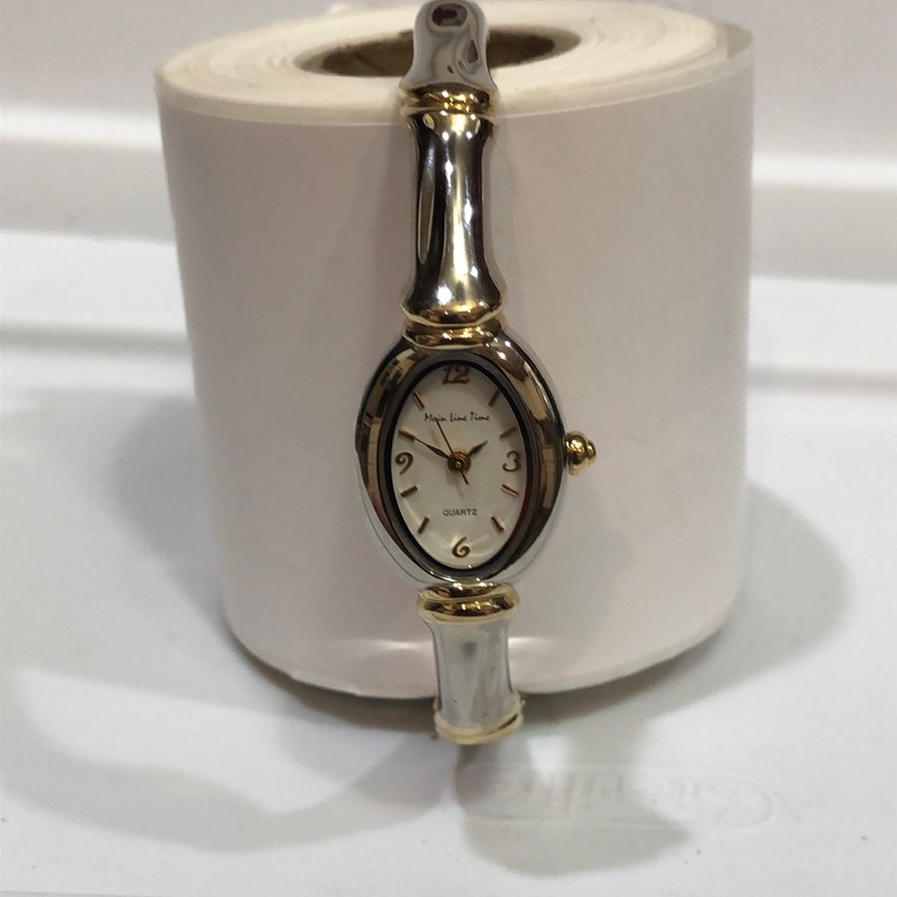 Main Line Time Gold / Silver Bangle Bracelet Watch New